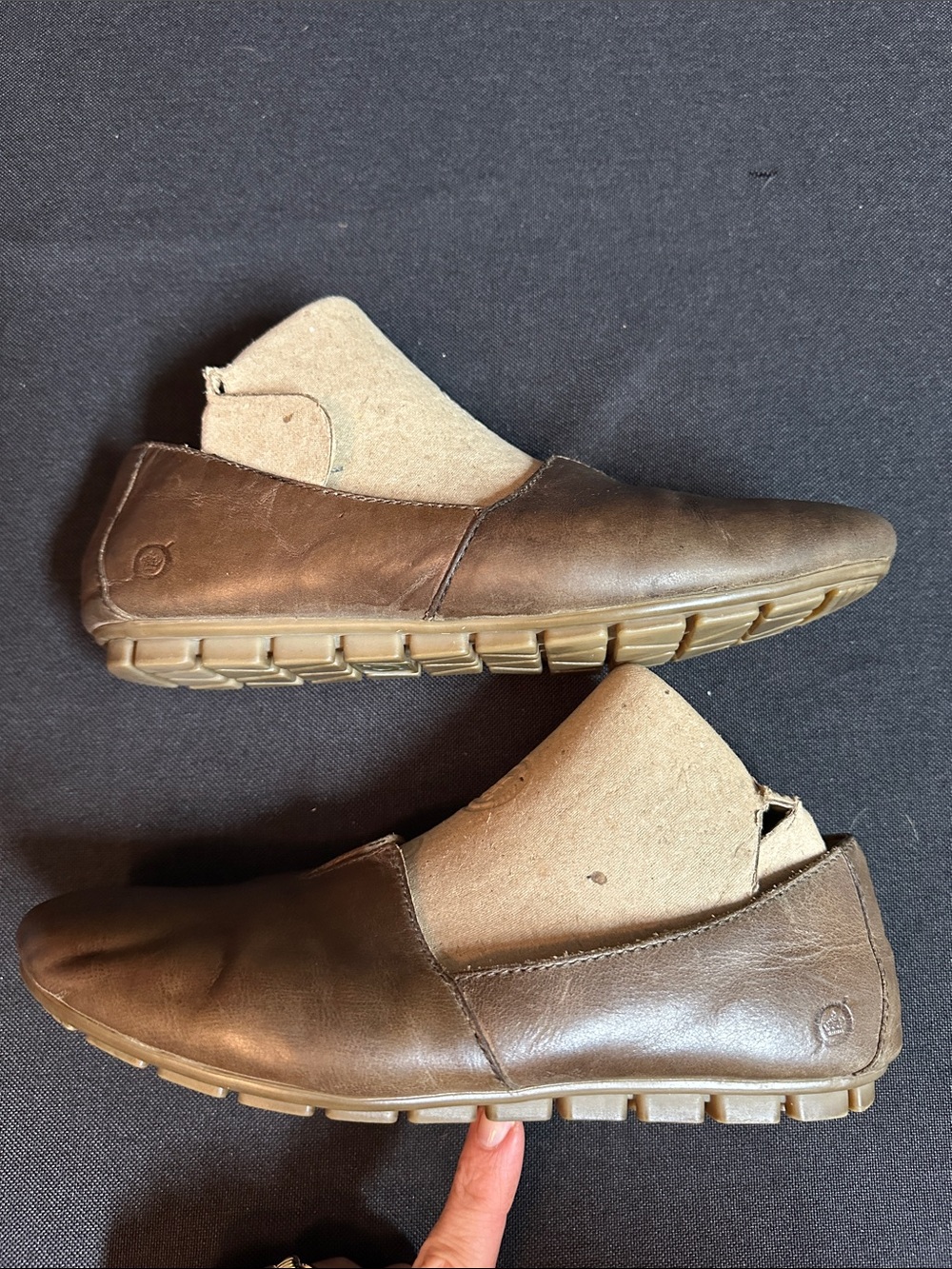 Brown Leather Slip-On Flats - Picture 3 of 7
